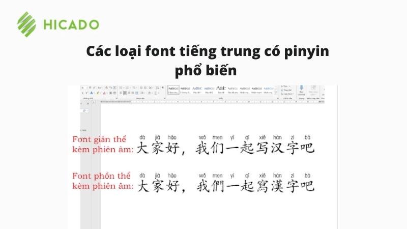 Cac Loại Font Tieng Trung Co Pinyin Pho Bien Min